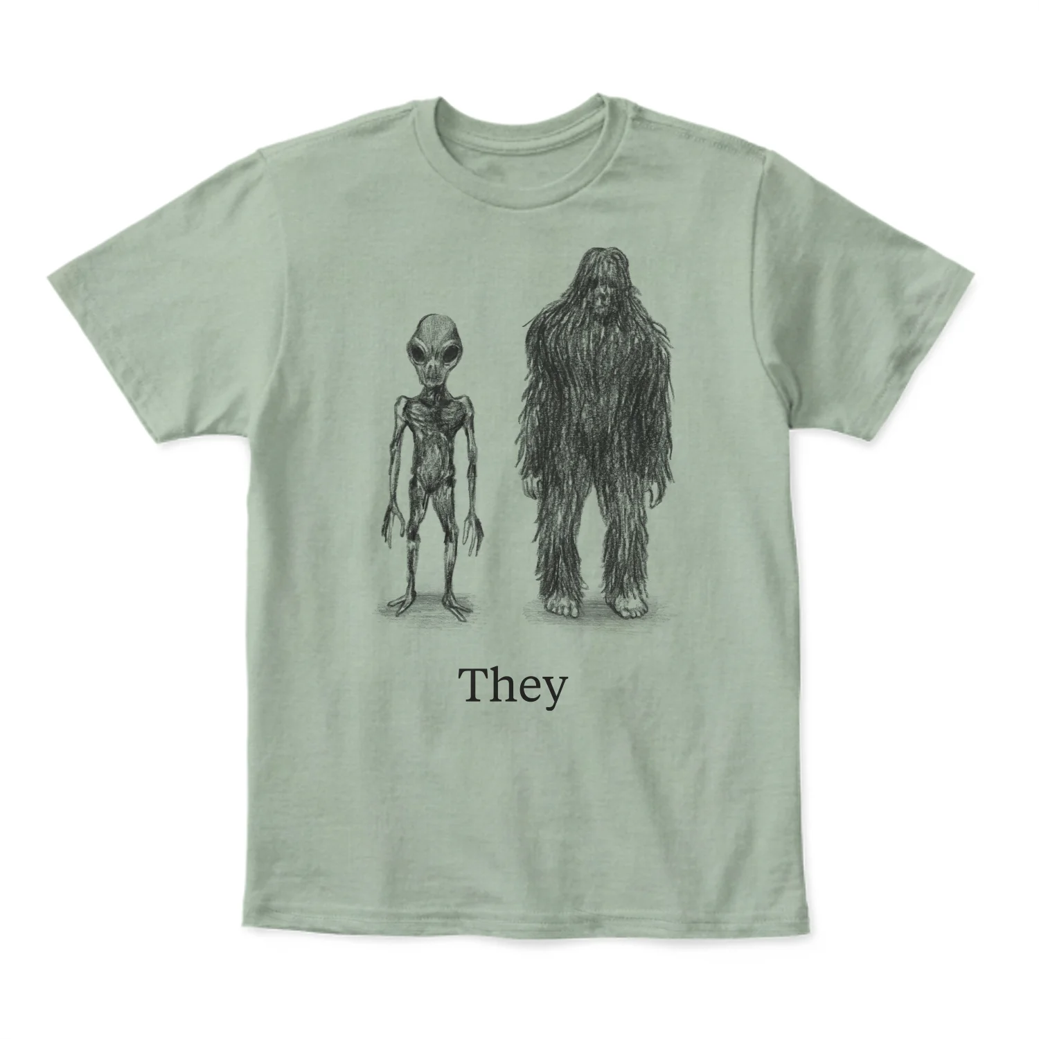 Cryptids on Sage Green T-Shirt (Unisex) - Image 2