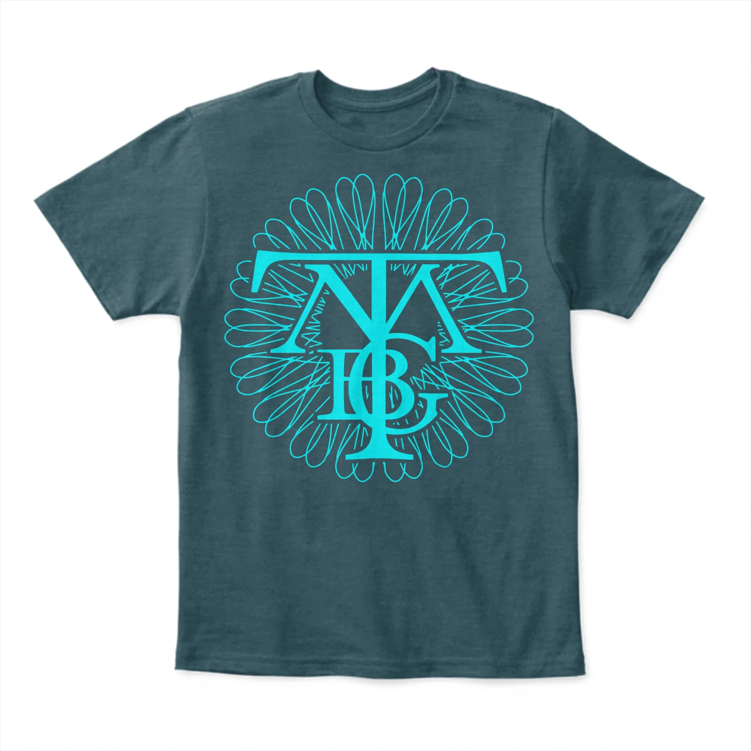 Spirograph on Steel Blue T-Shirt (Unisex)